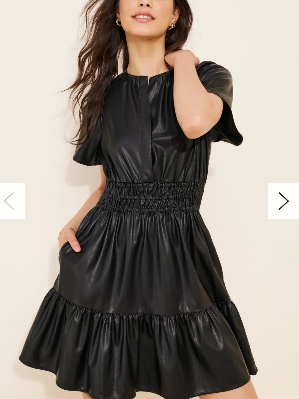 Anthropologie Somerset Vegan Leather Mini Dress Size Large